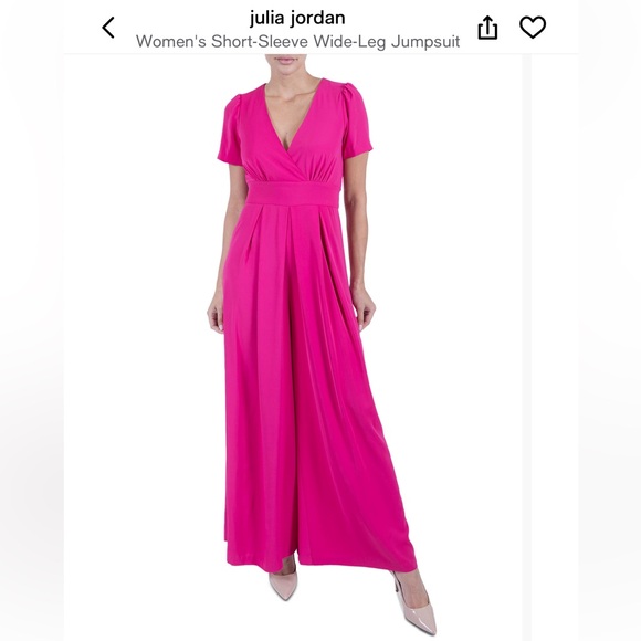 Jumpsuit NWT Juli Jordan bright pink jumpsuit size 8. - Picture 2 of 3